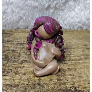 OOAK Crystal Goddess Polymer Clay Figurine Signed Ellie Healing Spiritual